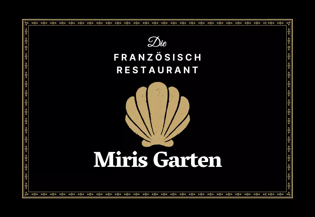 Ein französisches Restaurant mit goldenem Zierrahmen