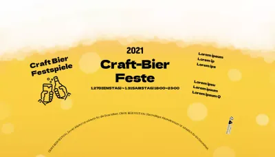 Gelber Schaum Illustration Craft Beer Festival