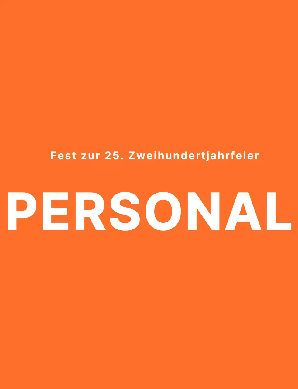 T-Shirt für das Personal von Highschool-Festivals in einem sauberen, orange-weißen Logo-Stil
