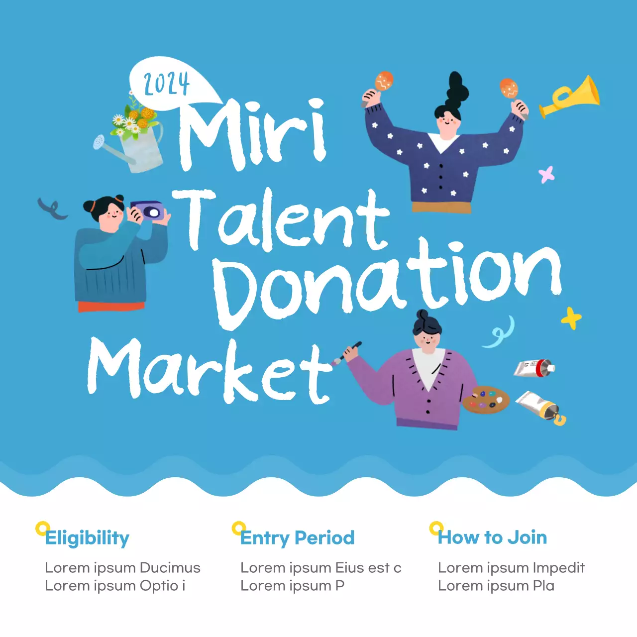 Blue Trendy Talent Event Social Media Post