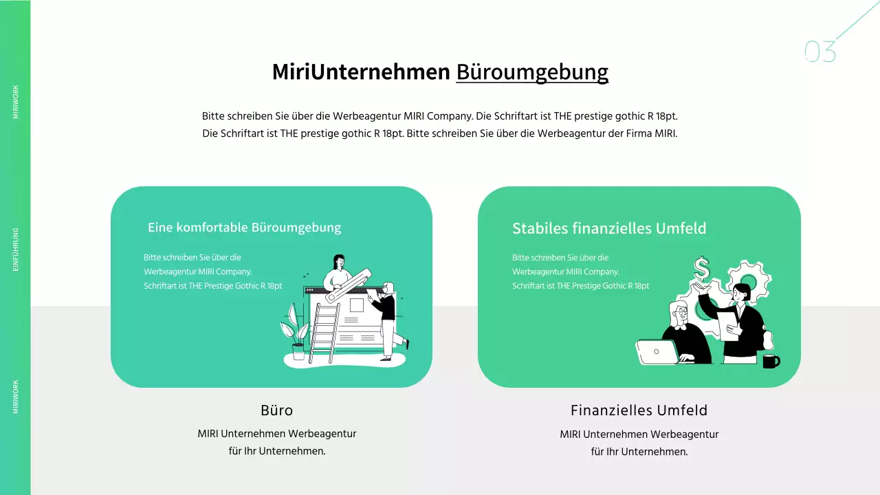 Grüner und weißer Briefkopf einer Werbeagentur