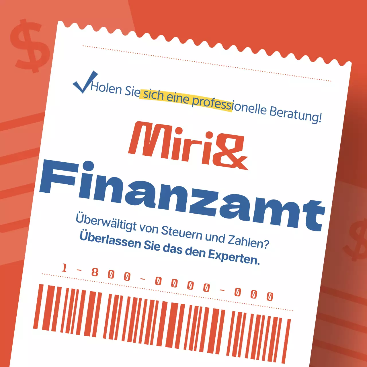 Blaue und rote Quittung Konzept Rentenquittung Steuersparmodelle