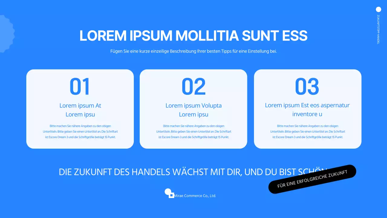 Einfache Online-Präsentation der Jobbörse in Blau und Weiß