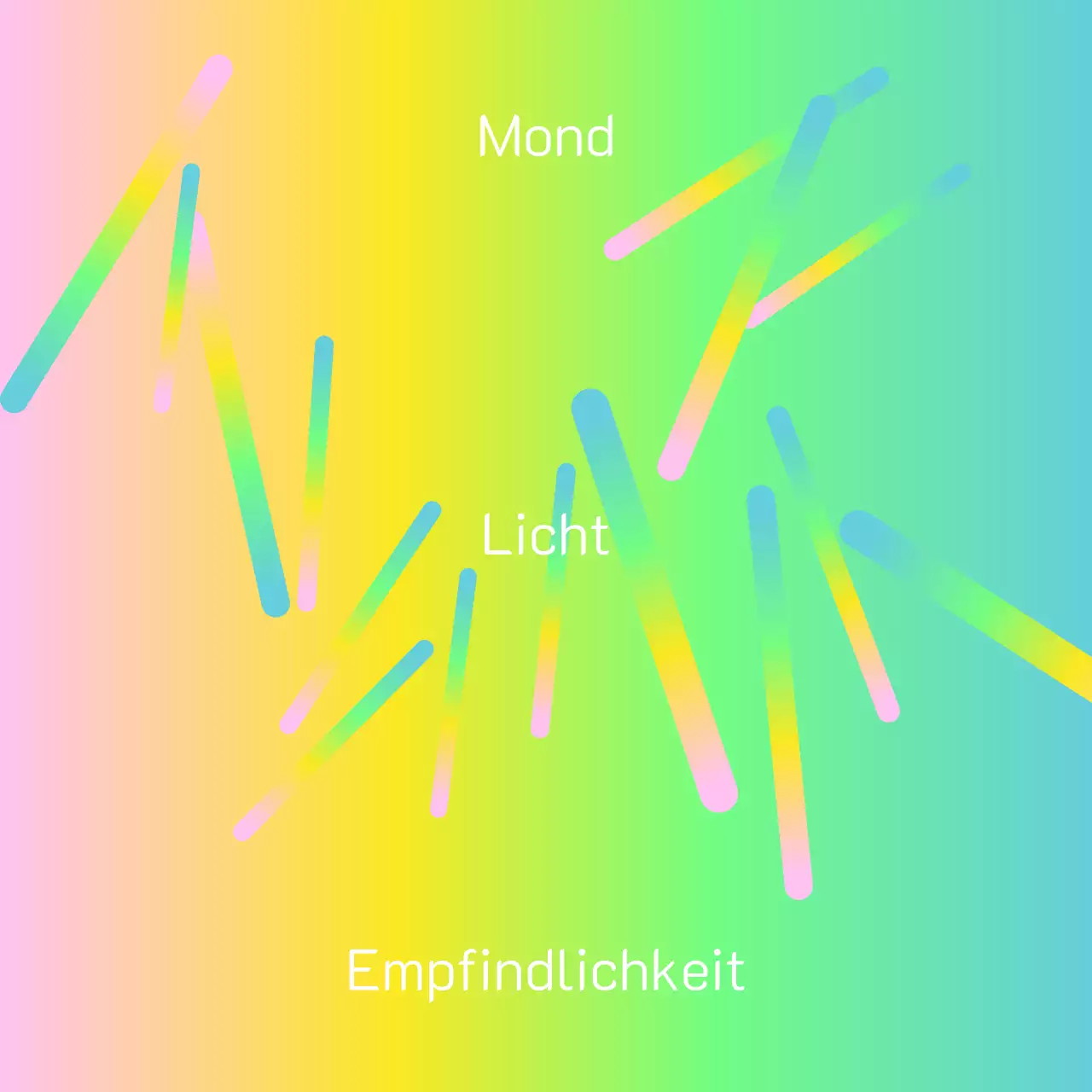 Abdeckung mit Farbverlauf in Rosa und Gelb mit Chartreuse und Hellblau