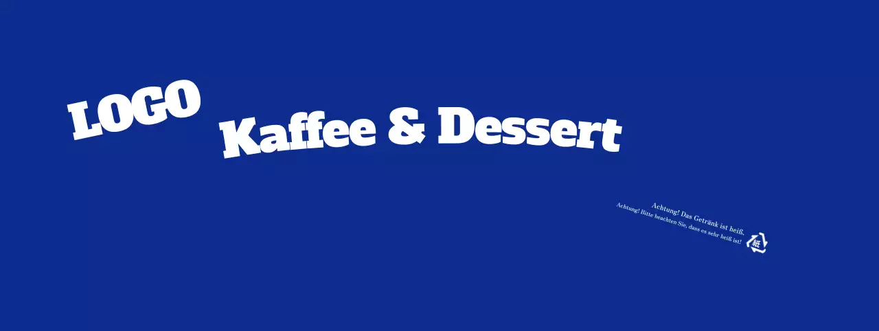 Blauer einfacher Schriftzug Text Cafe