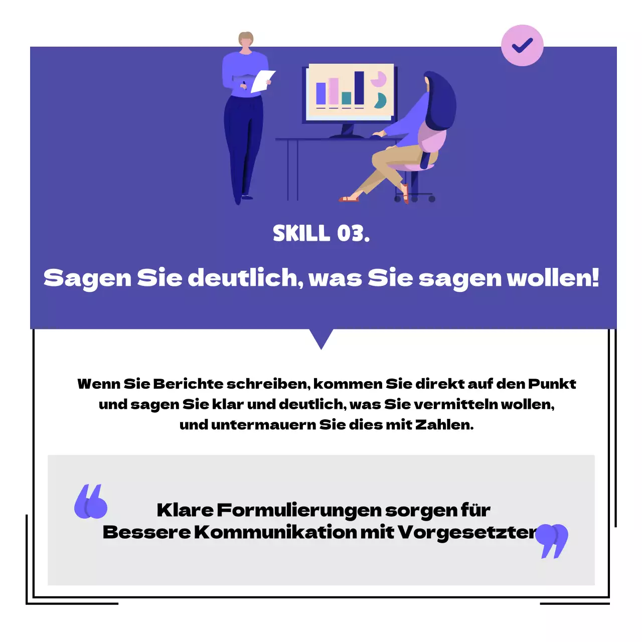 Blaue und rosafarbene Work-Life-Cardnews