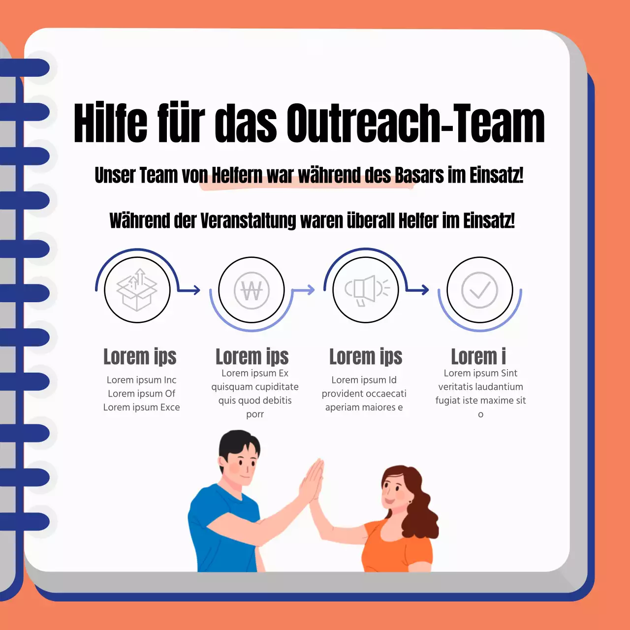 Bericht über den orange-blauen Event-Basar