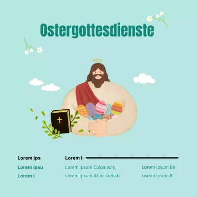 Ostergottesdienst in Pastell-Minze (Social Media Quadrate)