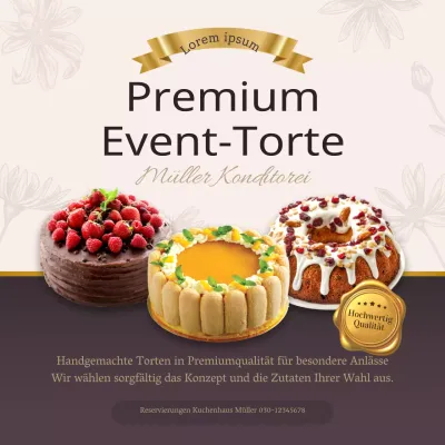 Förderung der Kreation einer hochwertigen Veranstaltungstorte mit Rottönen