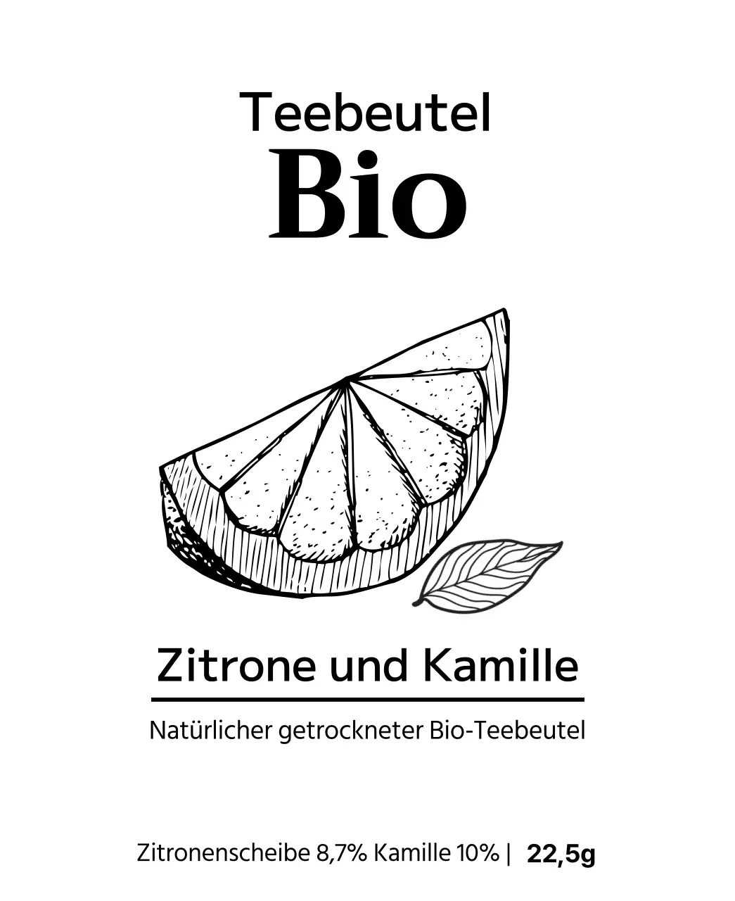Bio-Früchteteebeutel mit Fruchtabbildungen