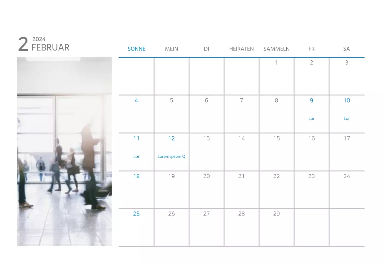 Weißer und einfacher Tischkalender für Unternehmen