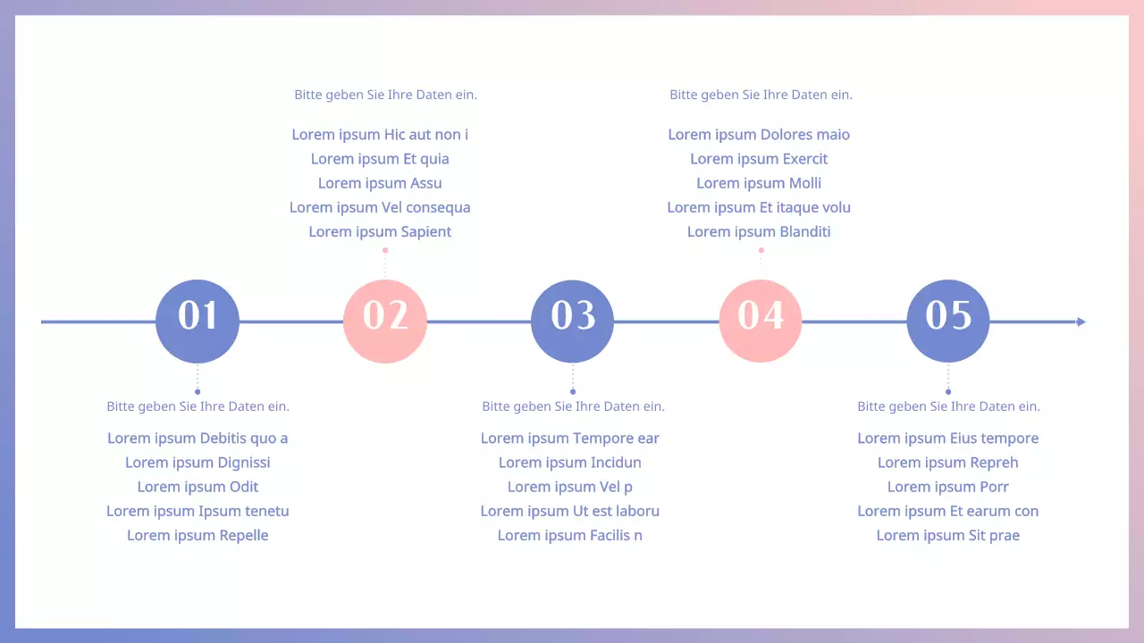 Rosa-violetter Farbverlauf Zeitleiste