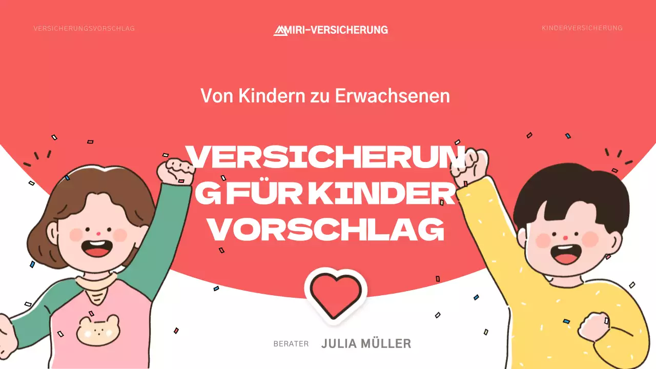 Niedlicher Versicherungsantrag für Kinder in Rosa