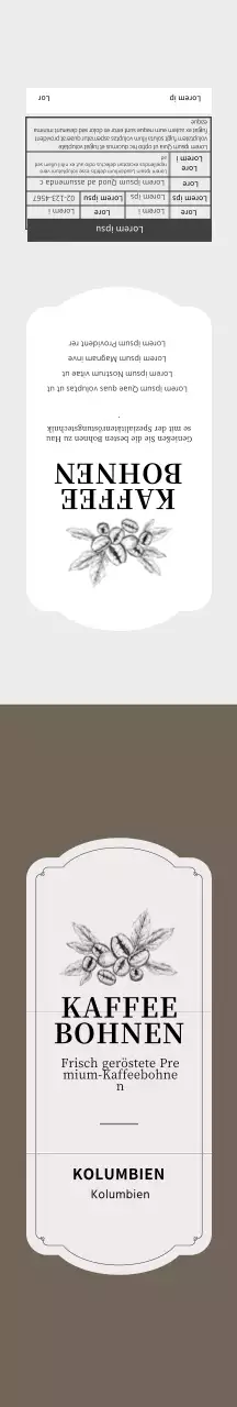 Braun illustrierte Vincci Cafe Kaffeebohnenverpackung