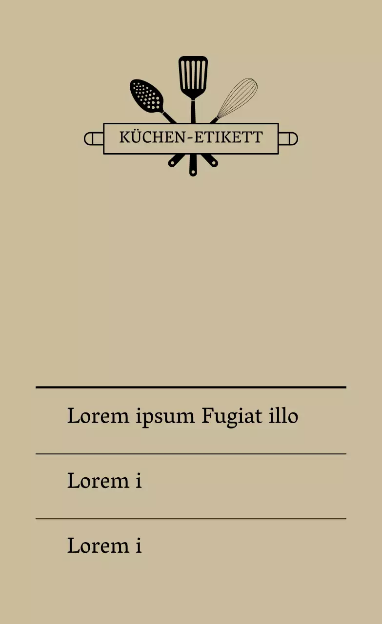 Beige Einfaches Icon Küchenetikett