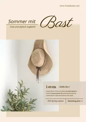 Raffia Hut Lookbook in Beige mit Fotohervorhebung