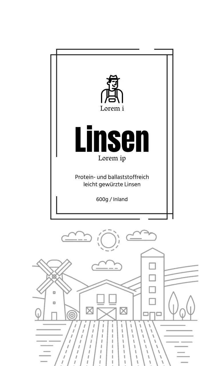 Einfaches Etikett mit weißer Linie für landwirtschaftliche Erzeugnisse