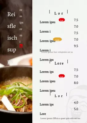Werbung für die Speisekarte Ihres chinesischen Restaurants