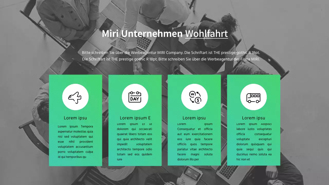 Grüner und weißer Briefkopf einer Werbeagentur