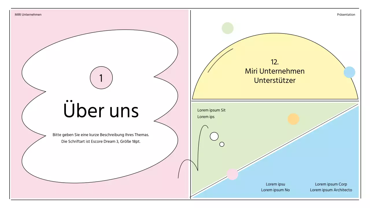 Einweihungsfeier der Unterstützer mit pastellfarbenen Sonnenrahmenformen