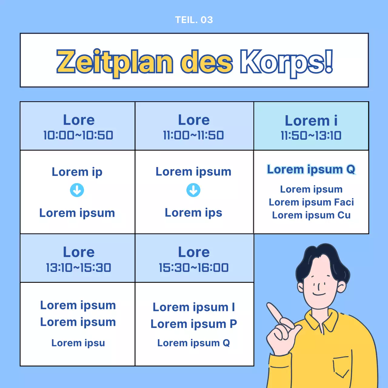 Hellblaues und gelbes modernes Jugendzentrum Mentoring-Einstellung