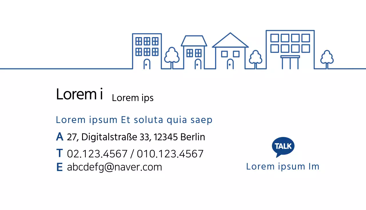 blaue illustration einfacher immobilienmakler