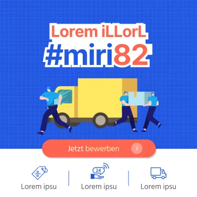 Werben Sie für Ihr Unternehmen mit einer Illustration eines sich bewegenden Zentrums auf blauem Hintergrund