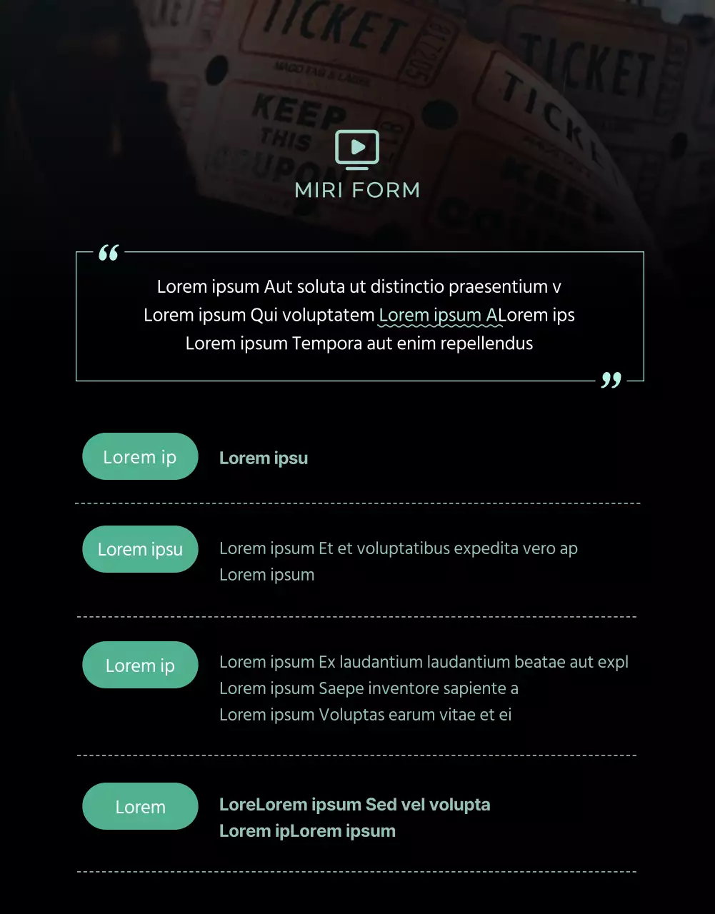 Ein trendiger, schlichter Minzton auf schwarzem Kurzfilm Erfahren Sie mehr