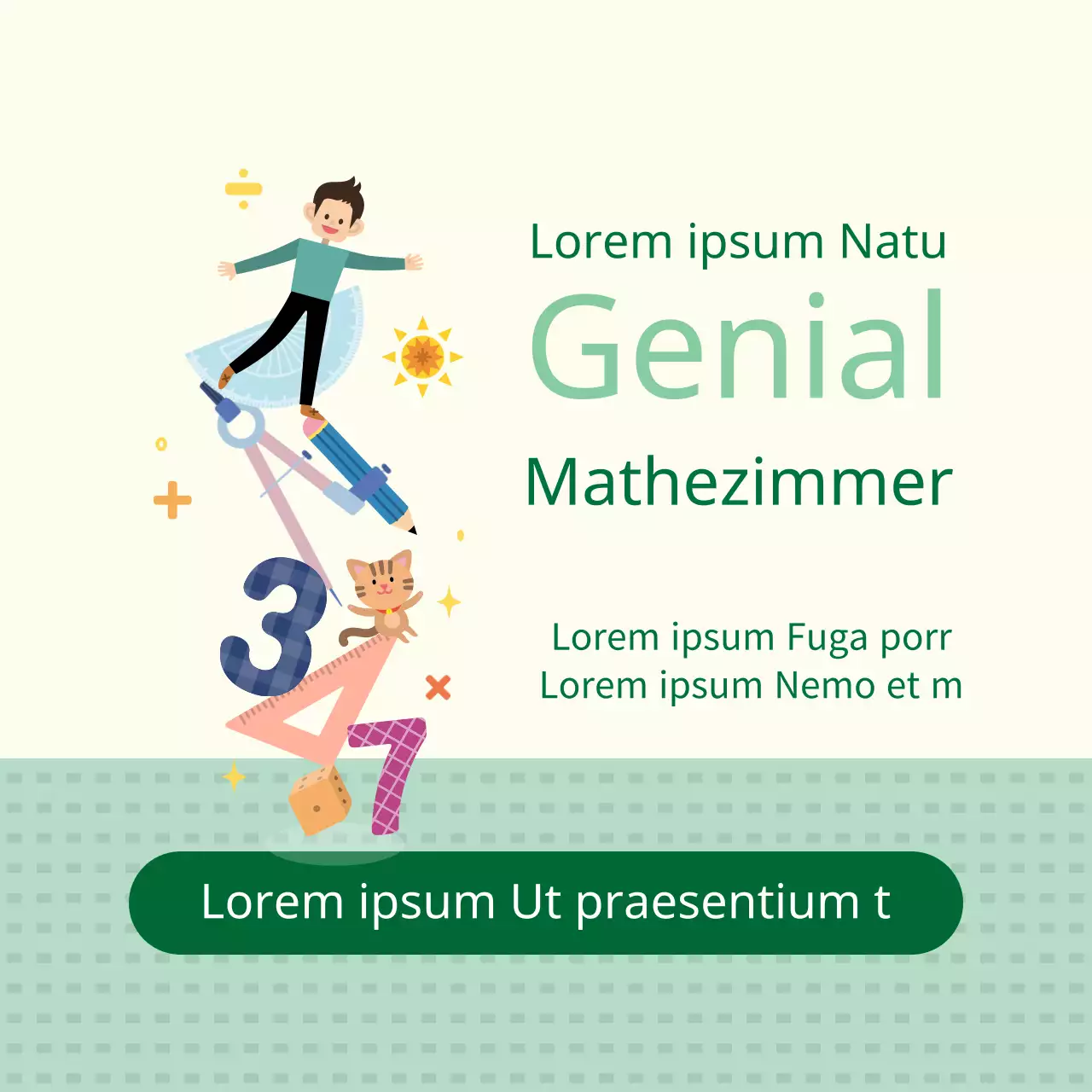 Lime grün Illustration Mathe Schule Bildung Förderung