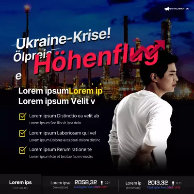 Ölpreise steigen in der Ukraine in schwarzen und roten Punkten Wirtschaftliche Unruhen News