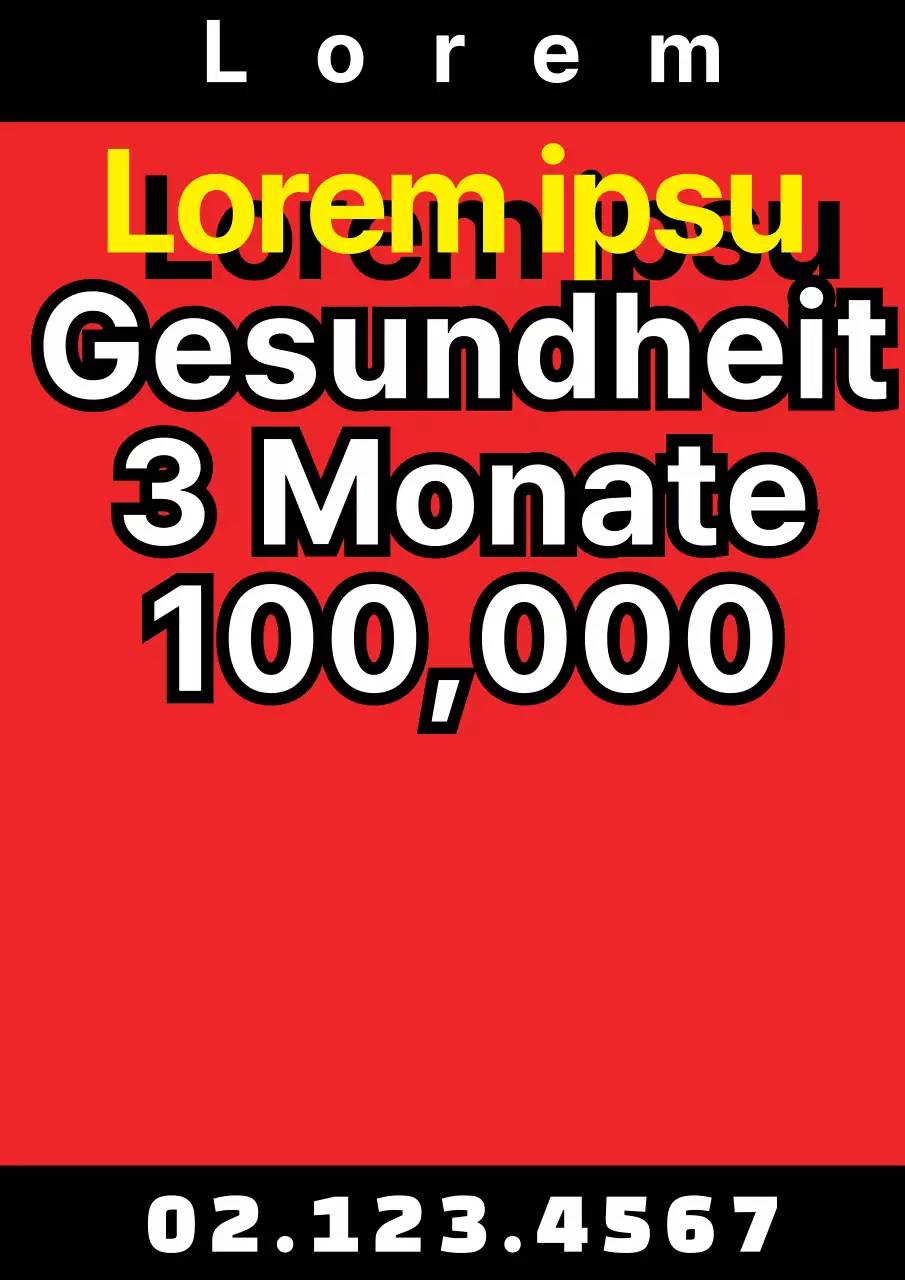 Bewerben Sie die Veranstaltungen Ihres Fitnessstudios mit gut sichtbarem roten und schwarzen Text