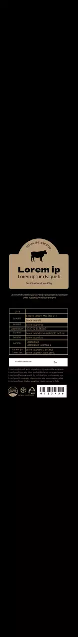 Schwarzes einfaches Symbol Koreanische kurze Rippen Etikett