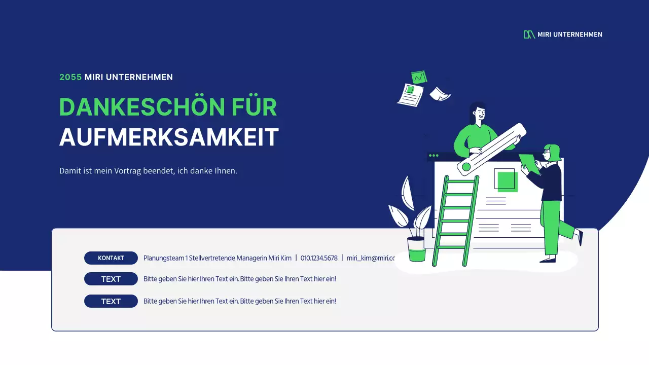 Sauberer Business-Illustrationsbericht in Marineblau