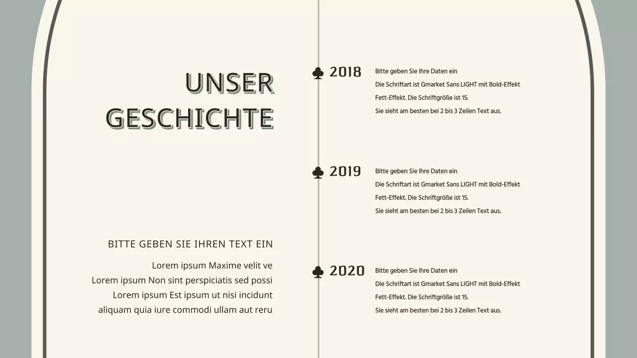 TIMELINE Geschichte Infografik in Elfenbein und Grau Konzepte
