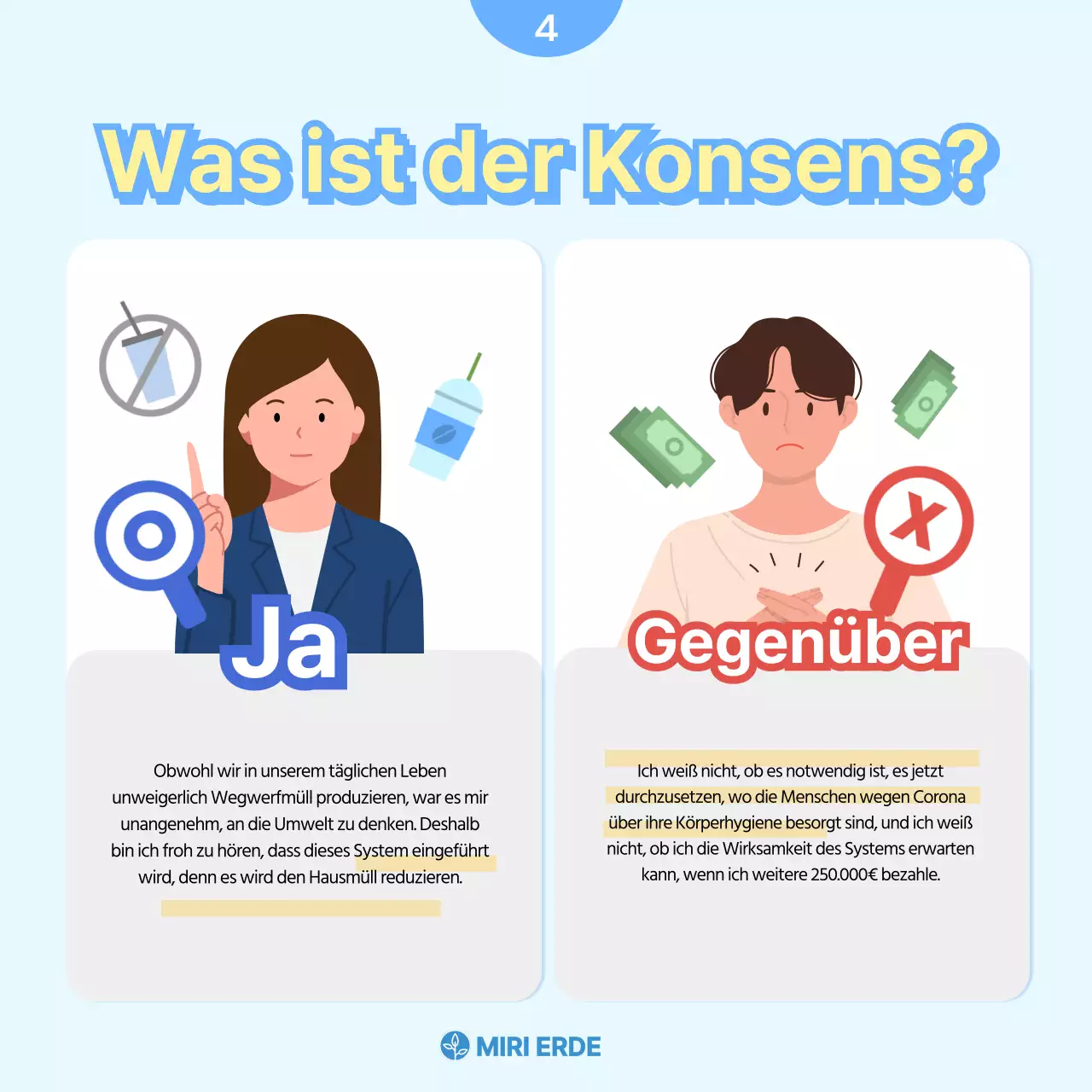 Einfache Einwegbecher in Hellblau und leuchtendem GelbBereitgestellt von CardNews