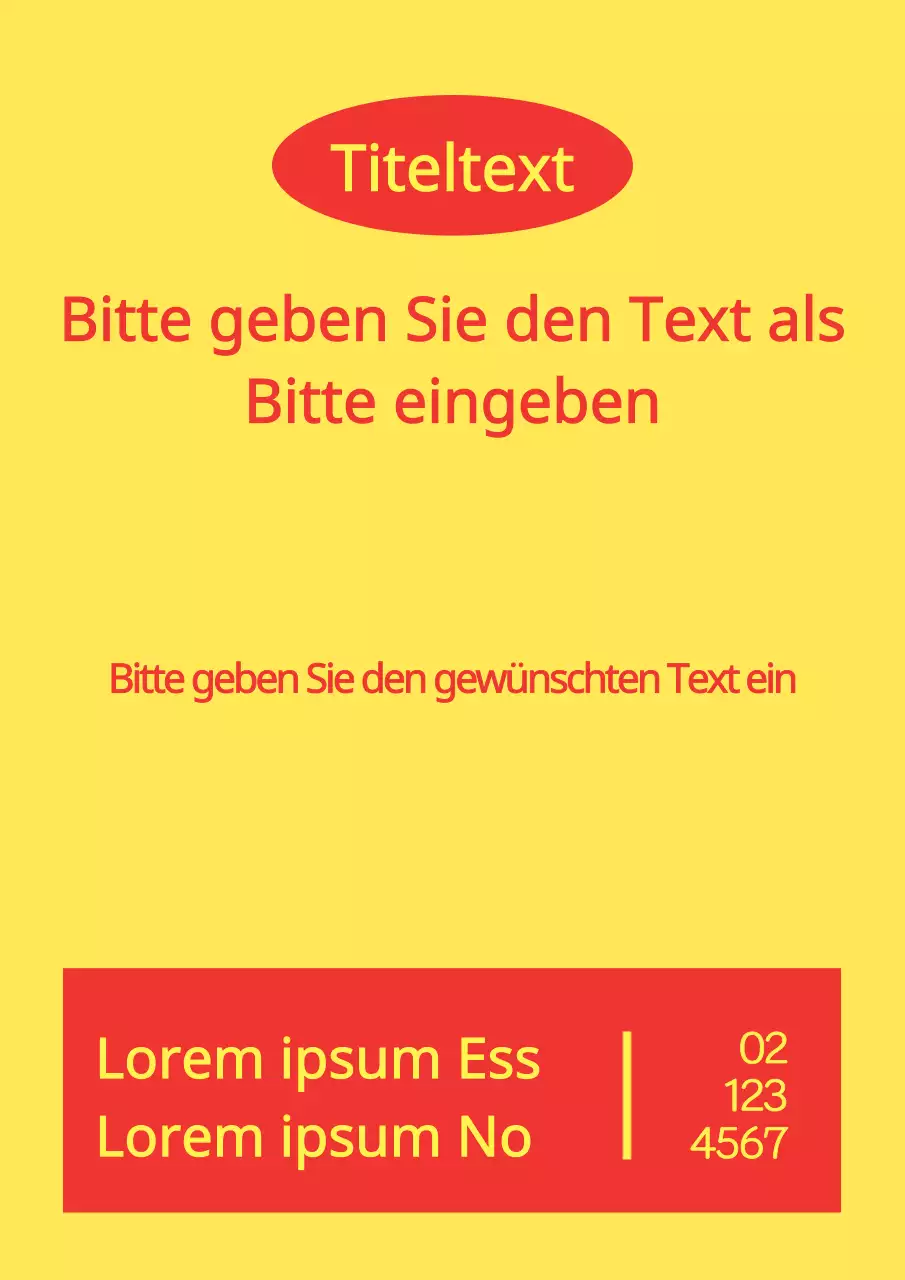 Einfaches Schaufenster mit gelben und roten Formen und Text