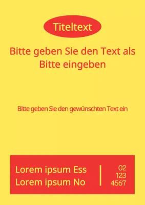 Einfaches Schaufenster mit gelben und roten Formen und Text