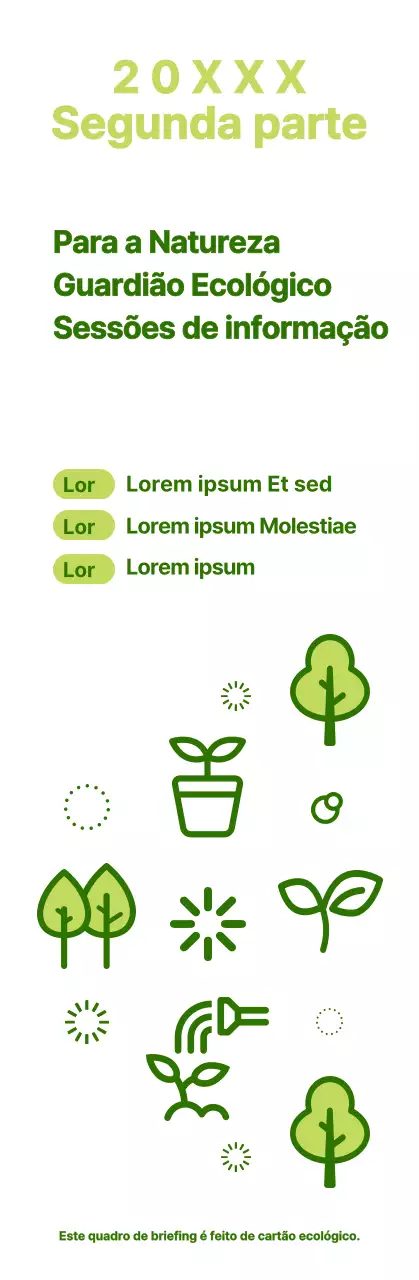 Ícone simples da natureza estilo combinação em verde e chartreuse Acerca do briefing sobre a gestão ecológica