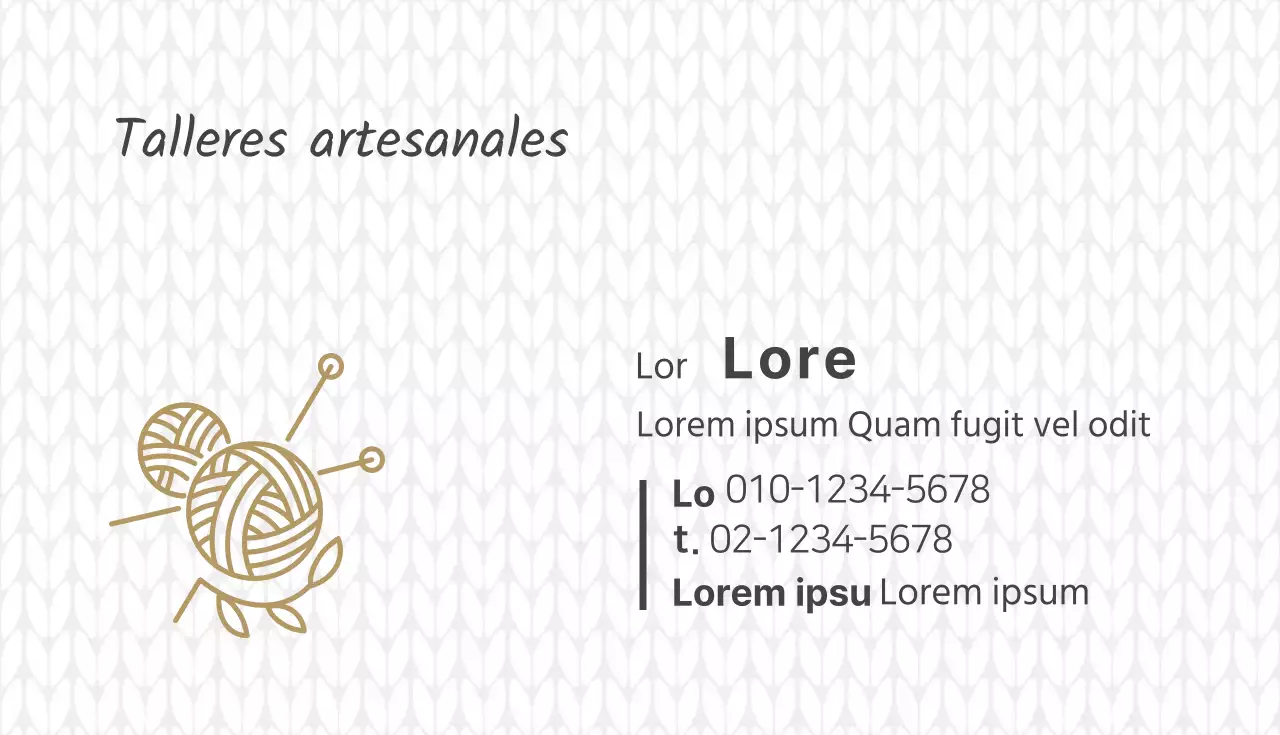 Tarjeta de visita de taller artesanal ilustrada en beige