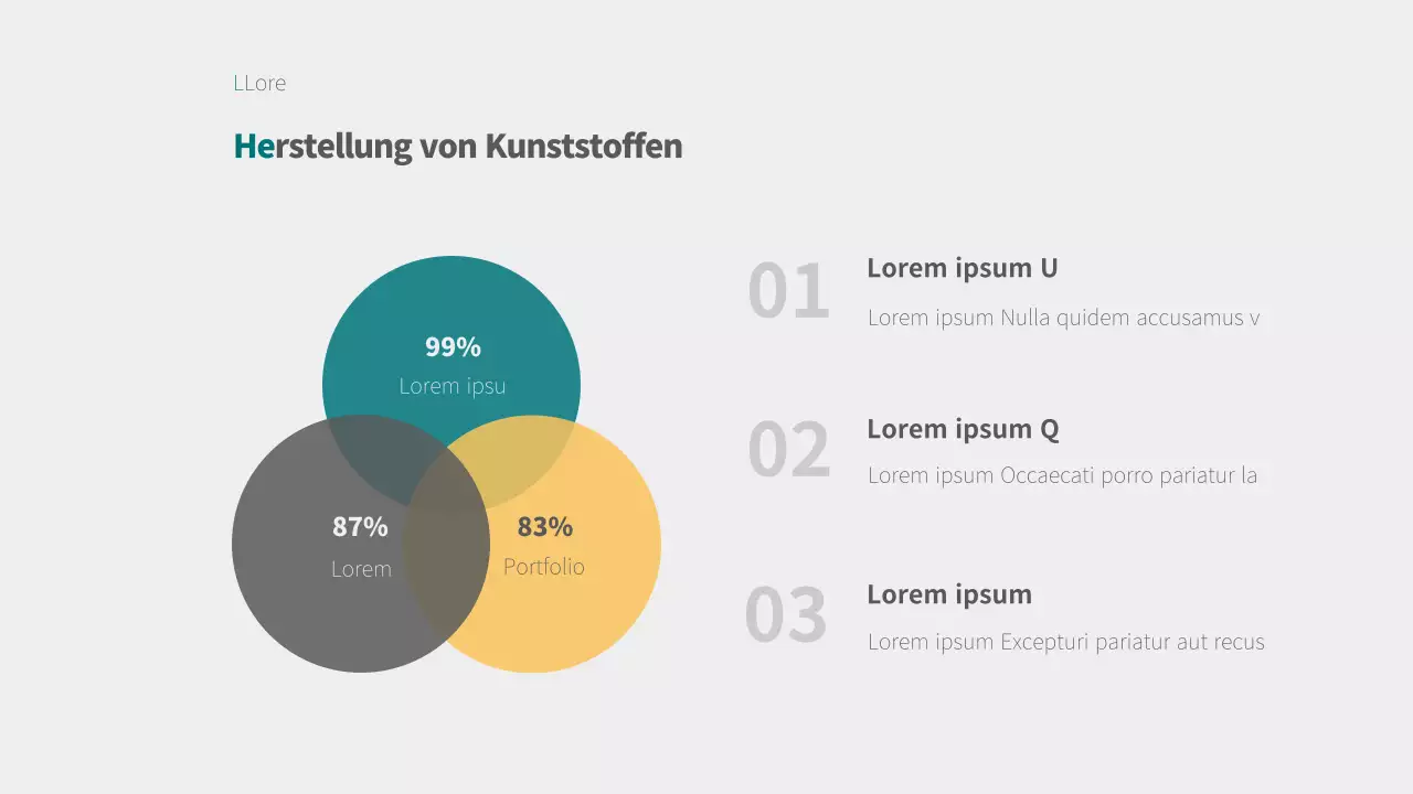 Infografik im Format eines Prozentdiagramms mit einem Konzept in Grau und Türkis