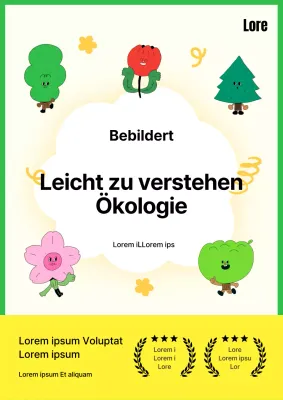 Lernen Sie etwas über Ökologie mit diesen niedlichen Naturfiguren in Grün und Gelb