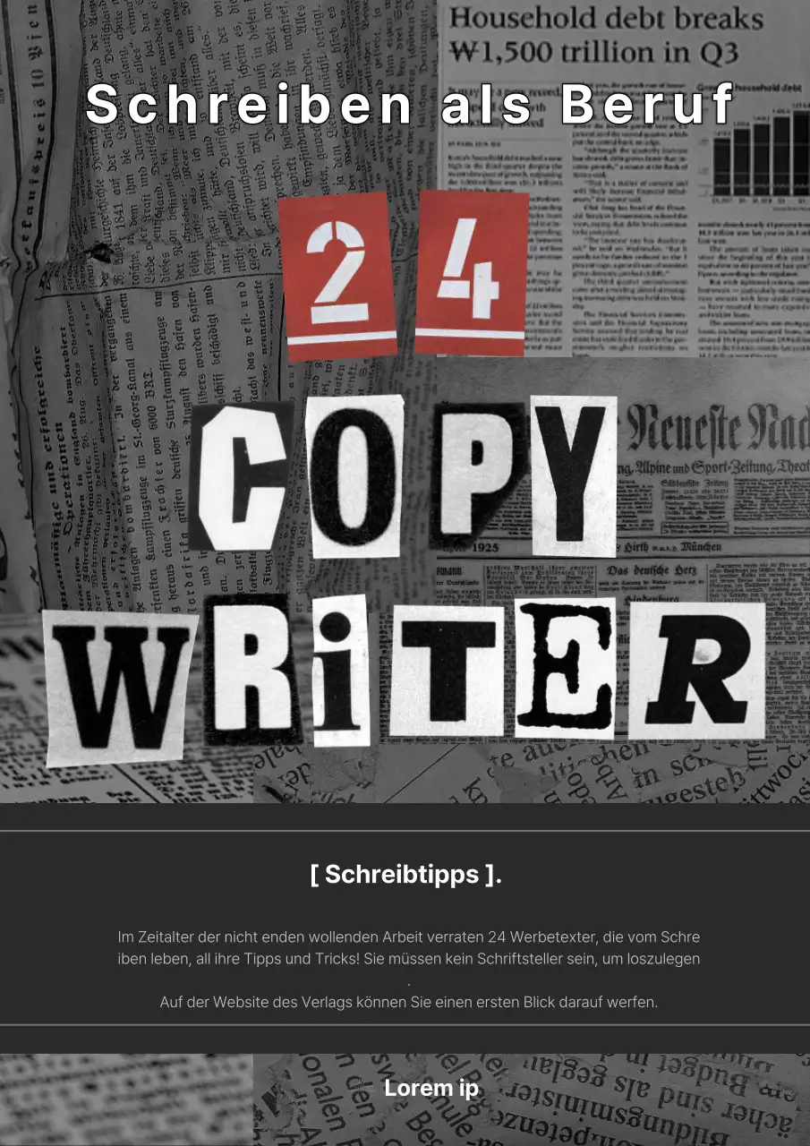 Monotone und rote Collage schreiben Hobby Einführung