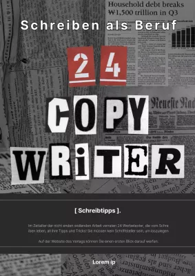 Monotone und rote Collage schreiben Hobby Einführung
