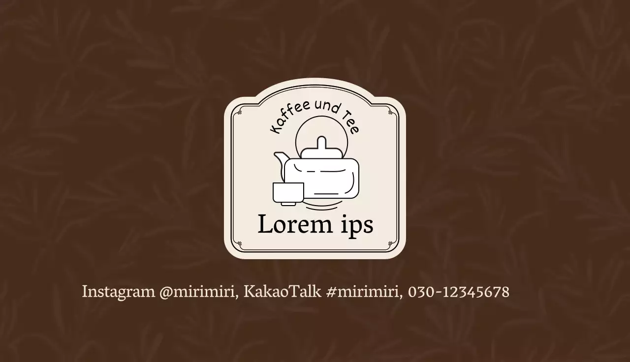 Braun aprikose illustration logo cafe tee coupon