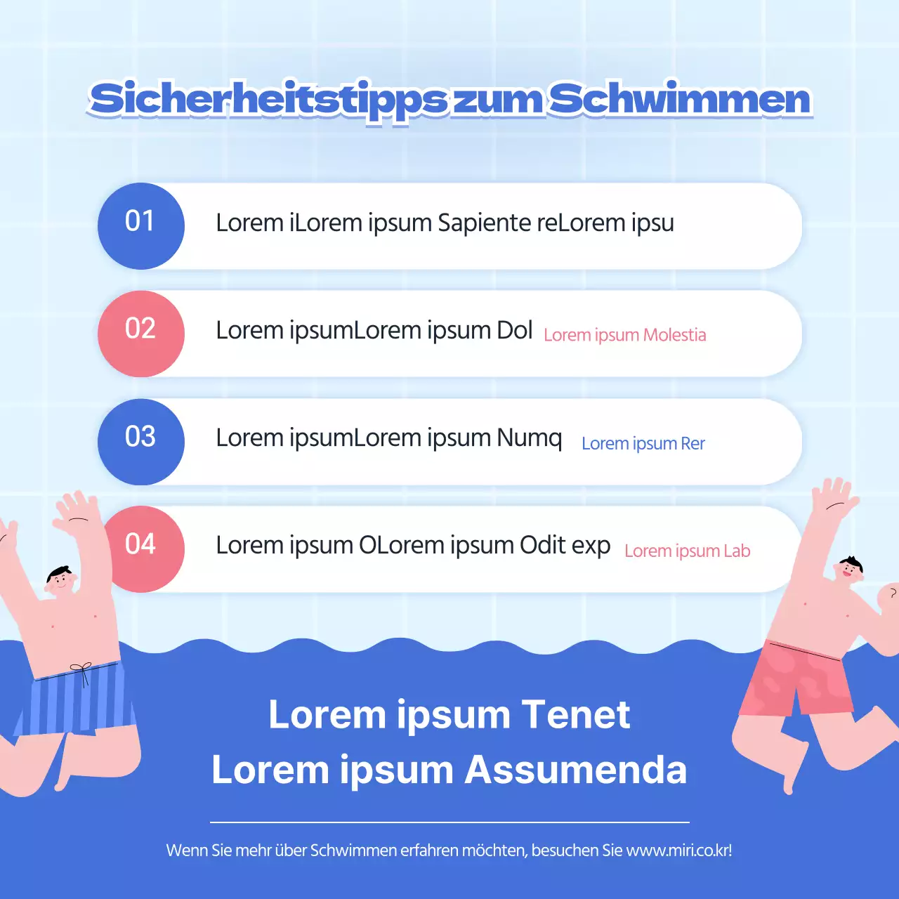 Blau-Rosa-Punkt-Illustration A bis Z der SchwimmkarteNews