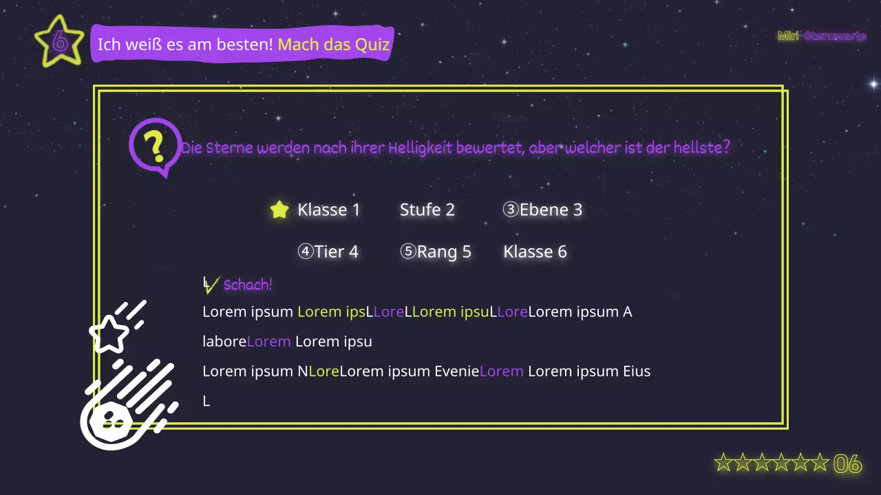 Mystische neongelbe und violette Unterrichtsmaterialien