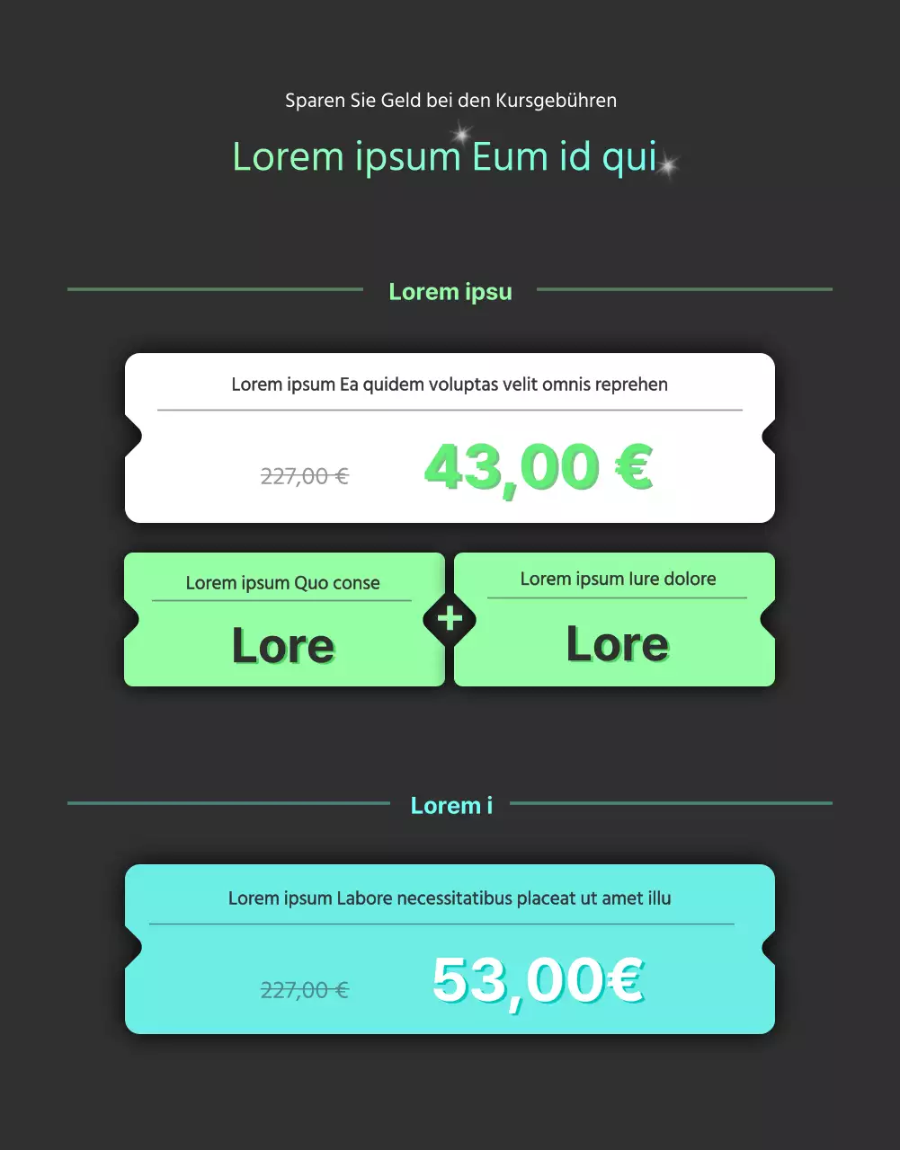 Online-Kurskonzept in Grau und Farbverläufen