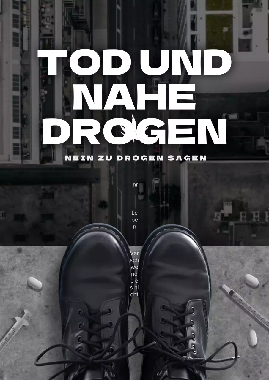 Eine einfache schwarz-weiße Anti-Drogen-Kampagne
