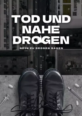 Eine einfache schwarz-weiße Anti-Drogen-Kampagne