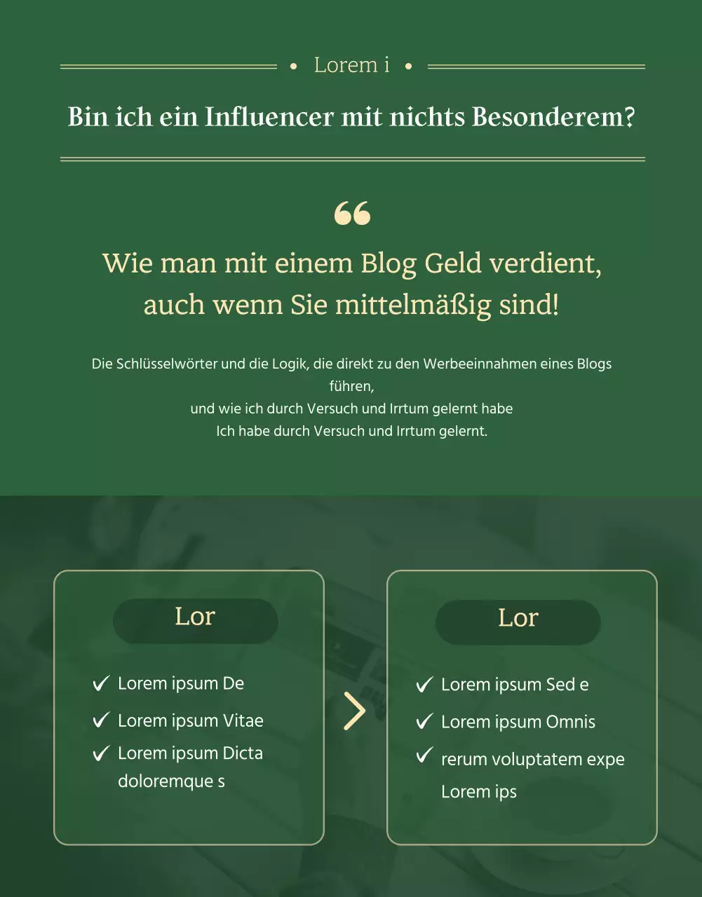 Eine saubere, grüne E-Book-Promo-Seite